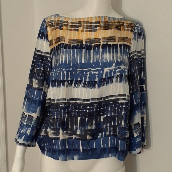Ports International 100% Silk Shirt Blouse 4 S Luxury Designer Vintage Top 1961